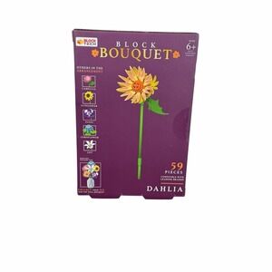 Block Bouquet Dahlia Flower Building Block Set 59 Pieces NEW